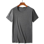 2 Packs Bamboo Fiber Round Neck T-shirts Short Sleeve Classic Tees Sweat-absorbent Gym Man Undershirt Solid Color Tee Black New