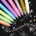 12 Color Large Capacity Needle Highlighter Fine Tip 0.5mm Gel Pen Drawing DIY Black Cardstock Drawing Marking Diary Doodling
