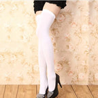 Sexy Black White Soild Color Long Socks Women Over Knee Thigh High Over The Knee Stockings Lolita Ladies Girls Warm Knee Socks