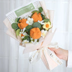Finished Knitted Flowers Sunflowers Crochet Bouquet Creative Knitted Flowers Valentine Mothers' Day Birthday Graduation Gifts
