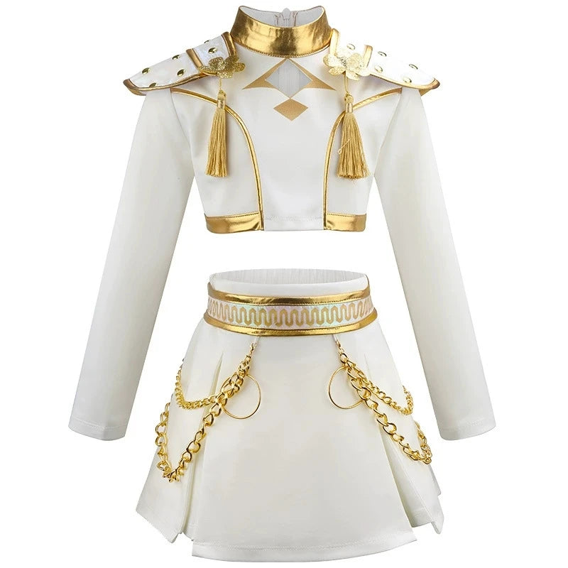 K-POP Rumi Cosplay Girls Clothing Sets Mira 3Pcs Girls Suits Halloween Zoey Birthday Party Costume 4-12 Years New Kids Clothes