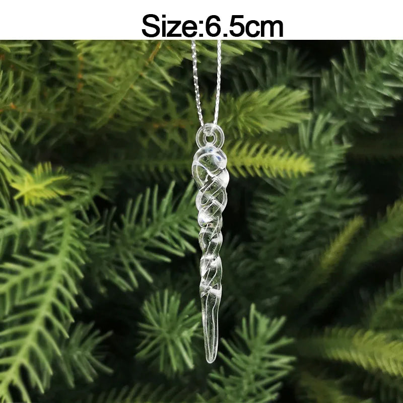 5pcs Christmas Home Decorations Crystal Acrylic Ornaments Snowflake Elk Xmas Tree Hanging Pendants Navidad 2026 New Year Gift