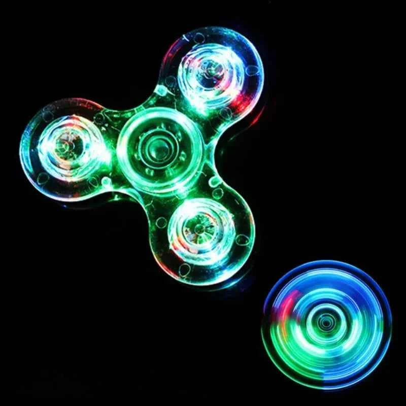 LED Glow Fidget Spinner Stress Relief Finger Toy for Kids Adults