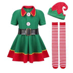 Kids Christmas Elf Costume Set – Santa Claus Festive Outfit