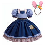 Disney Baby Girls Cosplay Zootopia Judy Bunny Costume For Children carnival Festival Dress Rabbit Police Zoo Fancy Clothes 2026