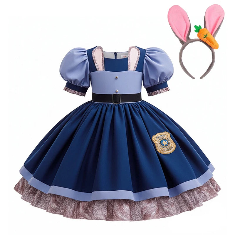 Disney Baby Girls Cosplay Zootopia Judy Bunny Costume For Children carnival Festival Dress Rabbit Police Zoo Fancy Clothes 2026