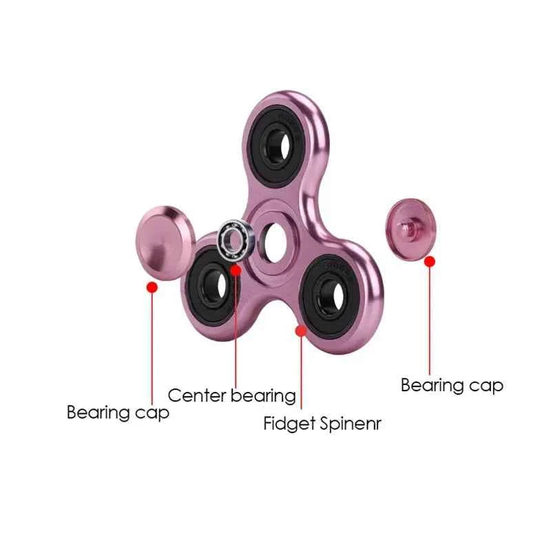 Aluminum Alloy Fidget Spinner Stress Relief Toy – Silent Desk Gadget