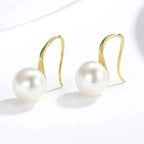 New Fine Grade AAAA Freshwater Pearl Earrings For Women Wedding Party Jewelry Earrings Black Pink White Purple 8-9mm Bread Round