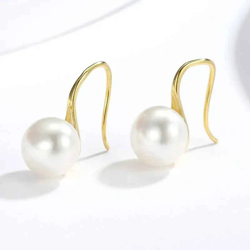 New Fine Grade AAAA Freshwater Pearl Earrings For Women Wedding Party Jewelry Earrings Black Pink White Purple 8-9mm Bread Round