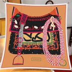 Brand Silk Scarves Colour Horse 100% Silk Scarf Women Shawls Luxury Design Hijab Scarf Fashion Square Scarves Neckerchief