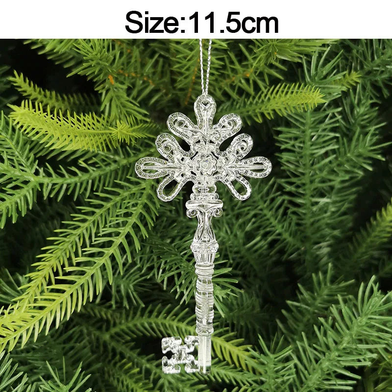 5pcs Christmas Home Decorations Crystal Acrylic Ornaments Snowflake Elk Xmas Tree Hanging Pendants Navidad 2026 New Year Gift