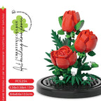 Potted Building Block Simulation Succulent Bouquet Creative Puzzle Building Block Eternal Flower Home Decoration Rose