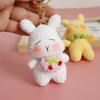 Cute Rabbit Crochet Keychain Handmade Bunny Bag Charm