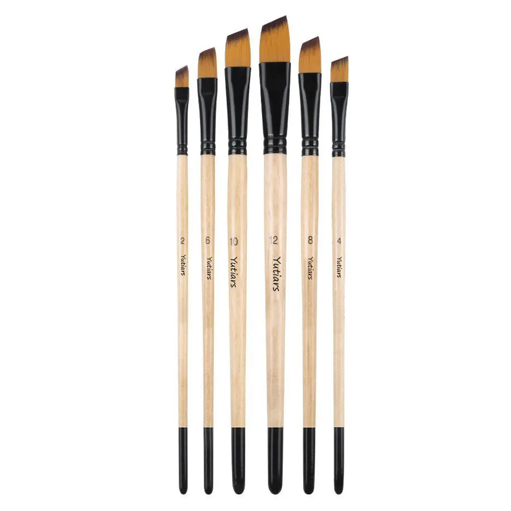 Yutiars Professional Artist Paint Brush Set - 6/24 PCS, Nylon Bristles for Watercolor, Acrylic, Oil Painting, Crafts & Face Body