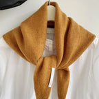 British Korean Style Niche Wool Knitted Triangular Scarf Women Headscarf Knitted Scarf Multi-functional Warm Knitted Scarf