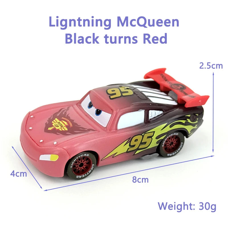 Pixar Cars Color Changing Toy Car Anime Figures Lightning McQueen Doc Hudson Metal Die Casting Model Children's Birthday Gifts