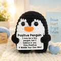 Positive Energy Duck Doll Hug Pocket Mini Handmade Plush Wool Knitting Dolls Funny Emotional Support Crochet Gift for Birthday