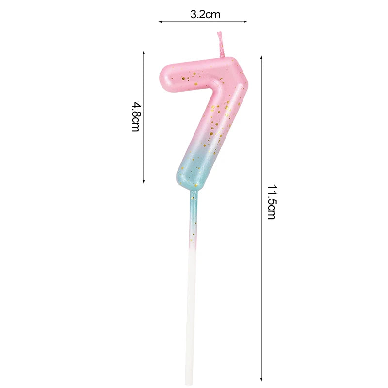 Happy Birthday Cake Decorated Interstellar Digital Colorful Candle Children's Delicate Candy Color 0-9 Number Candle Party Decor
