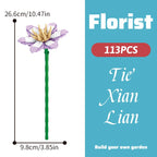 Building block bouquet simulation of flowers female gift assembly,small particle building block children's assembly toy