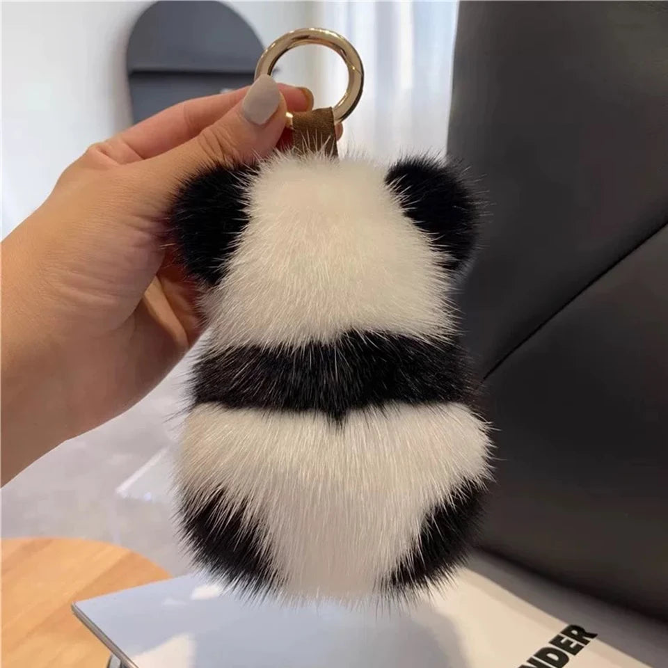 ZAKOL Cute Panda Plush Toy Keychain Cartoon Bag Pendant Accessories Car Key Chain Charm Ornaments Fashion Girls Gift