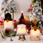 1 Pcs Christmas LED Doll Pendant Christmas Tree Ornaments Santa Gnome Plush Doll For Home New Year Xmas Decoration Party Favors
