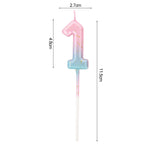 Happy Birthday Cake Decorated Interstellar Digital Colorful Candle Children's Delicate Candy Color 0-9 Number Candle Party Decor