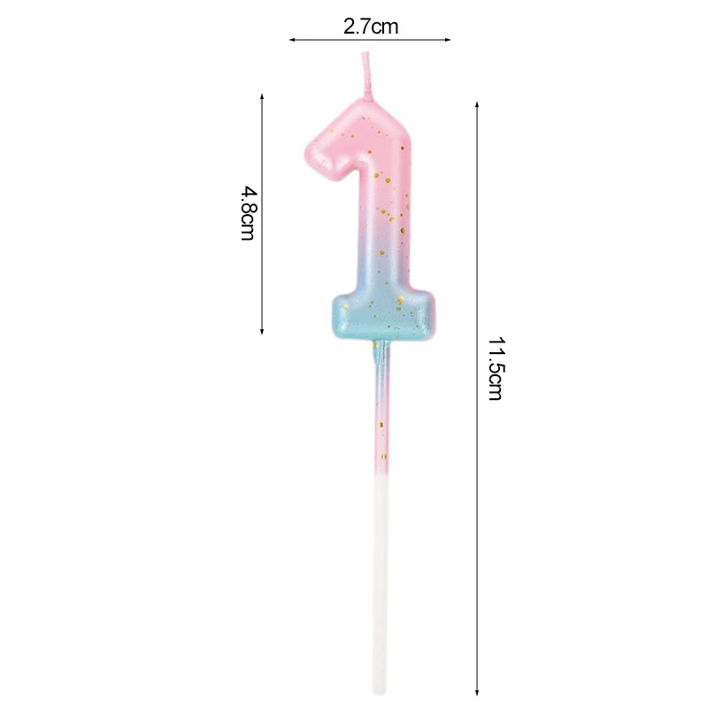 Happy Birthday Cake Decorated Interstellar Digital Colorful Candle Children's Delicate Candy Color 0-9 Number Candle Party Decor