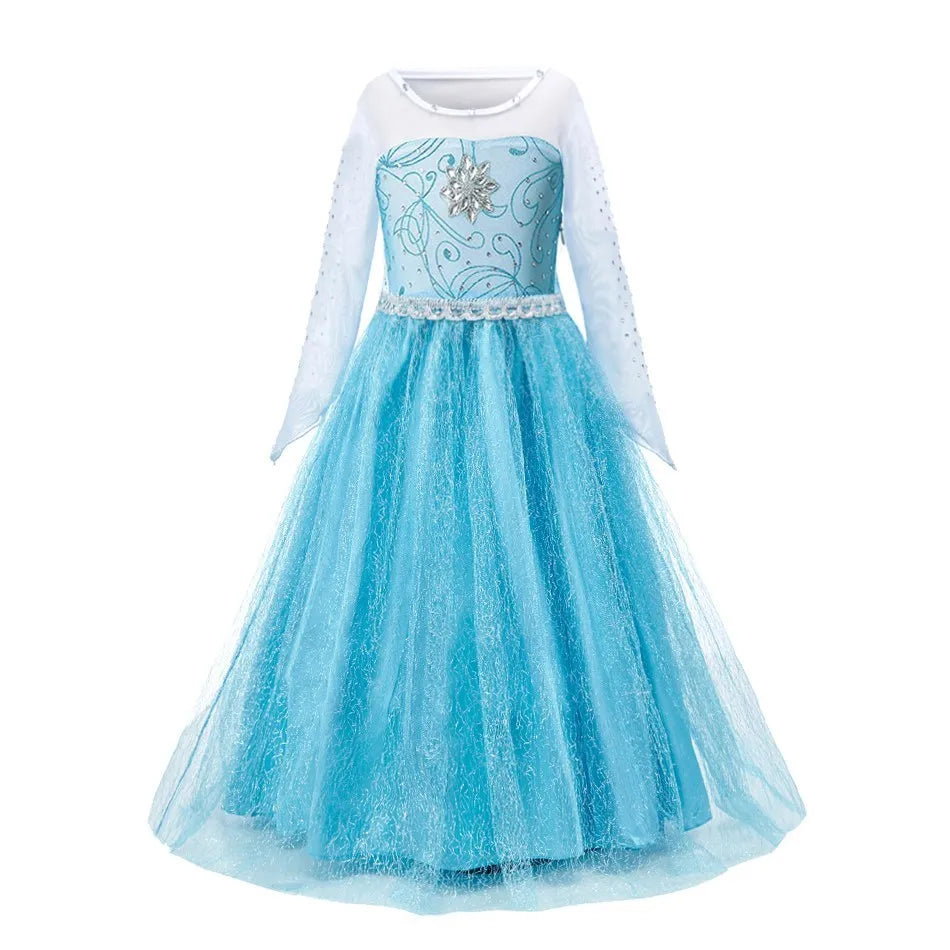 Kids Princess Costume Dress – Elsa, Anna, Jasmine & Moana Outfit
