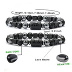 12 Constellation Zodiac Bracele Signs Beads Couples Bracelet Square Volcanic Stone Elastic Charm Bracelet for Women Men Gift
