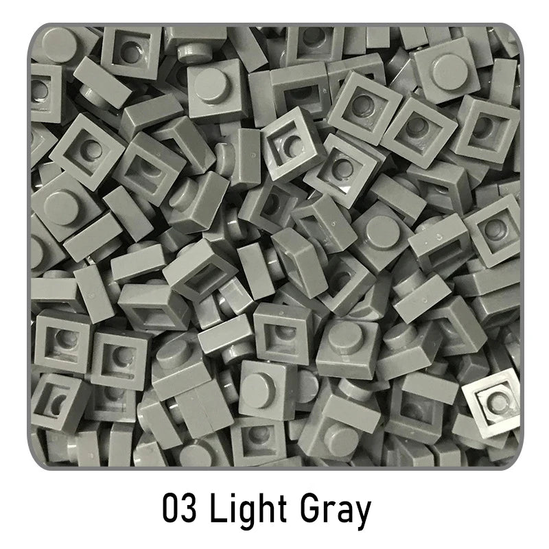 100Pcs DIY Bricks Parts 3024 1x1 Plate Educational Tech Construction Assmble Compatible Block Parts Toys for Child Kids