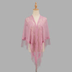 Tassel Patchwork V-Neck Cardigans Women Wedding Accessories Shawl Hollow Multicolored Evening Prom Cape Tulle Shawl Party