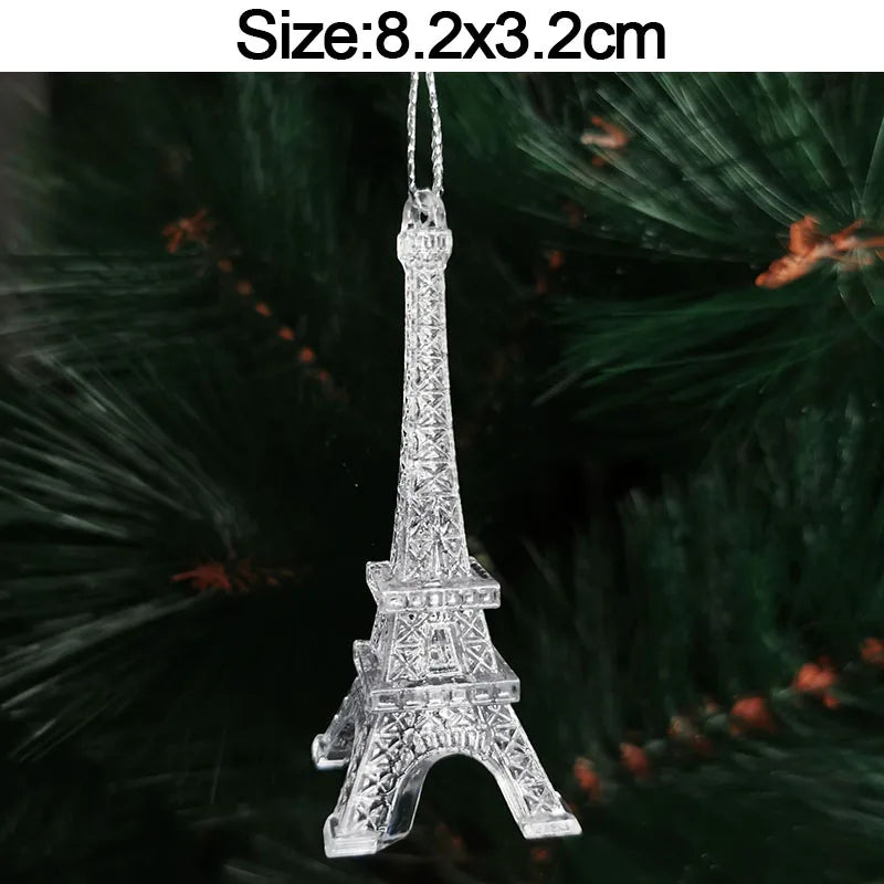 5pcs Christmas Home Decorations Crystal Acrylic Ornaments Snowflake Elk Xmas Tree Hanging Pendants Navidad 2026 New Year Gift