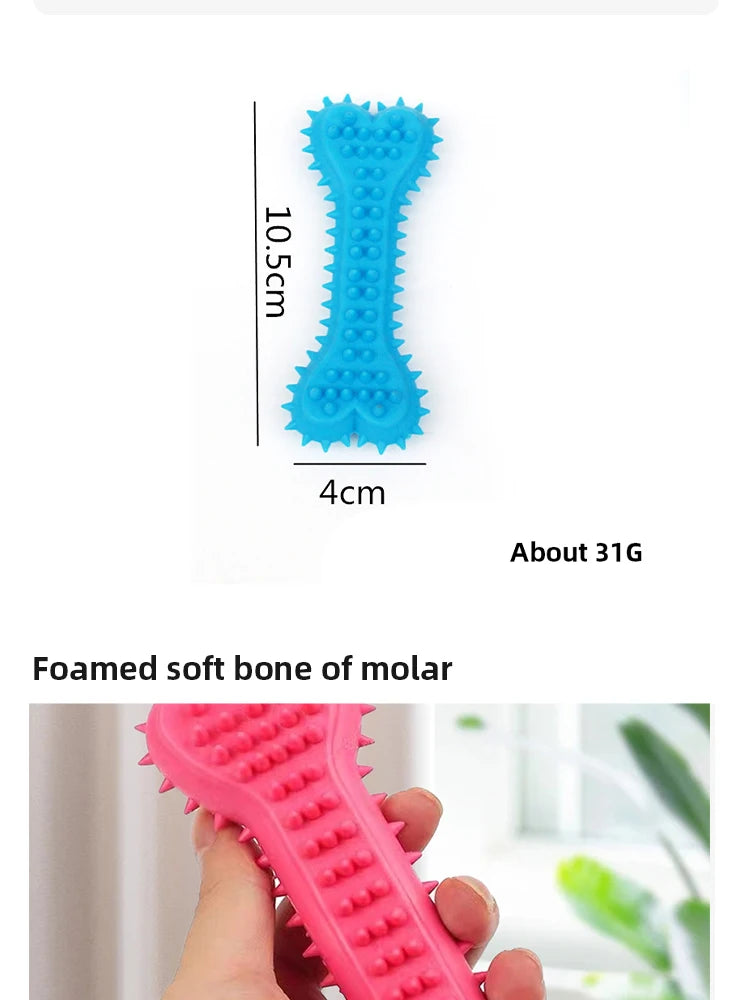1PCs Pet Chew Toy Soft Rubber Bite-resistance Bone Shape Teeth Grinding Chewing Toys for Small Dogs Training Pet Supplies