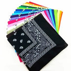 1-4Pcs Fashion Hip Hop Cotton Bandana Square Scarf 54cm*54cm Black Red Paisley Headband Printed For Women/Men/Boys/Girls