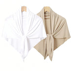 Solid Color Cotton Triangle Scarf Muslim Hijab Shawls Woman Soft Wraps Lady Fashion Causal Turban Islamic Jersey Headband