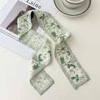 Cashew flower silk scarf double-sided printed for Women, Lightweight Versatile Bandana Style, Daily Office Party Vacation Boho