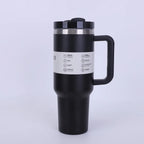 40 Oz / 1200 Ml Insulated Mug with Handle and Straw, Stainless Steel Tumbler with Spill-proof Lid for Hot or Cold Drinks