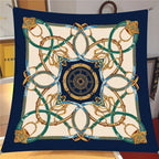New 90cm Medium Square Scarf Desktop Printing Exquisite Right-angle Crimped High-quality Twill Women's Headscarf Shawl