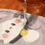 Cute Cat Hand Towel Quick Drying Kitchen Cleaning Rag Coral Velvet Cartoon Animal Absorbent Bathroom Hanging Towel Home Supplies