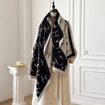 Women's Cashmere Winter Shawl – Vintage Floral Pashmina Wrap