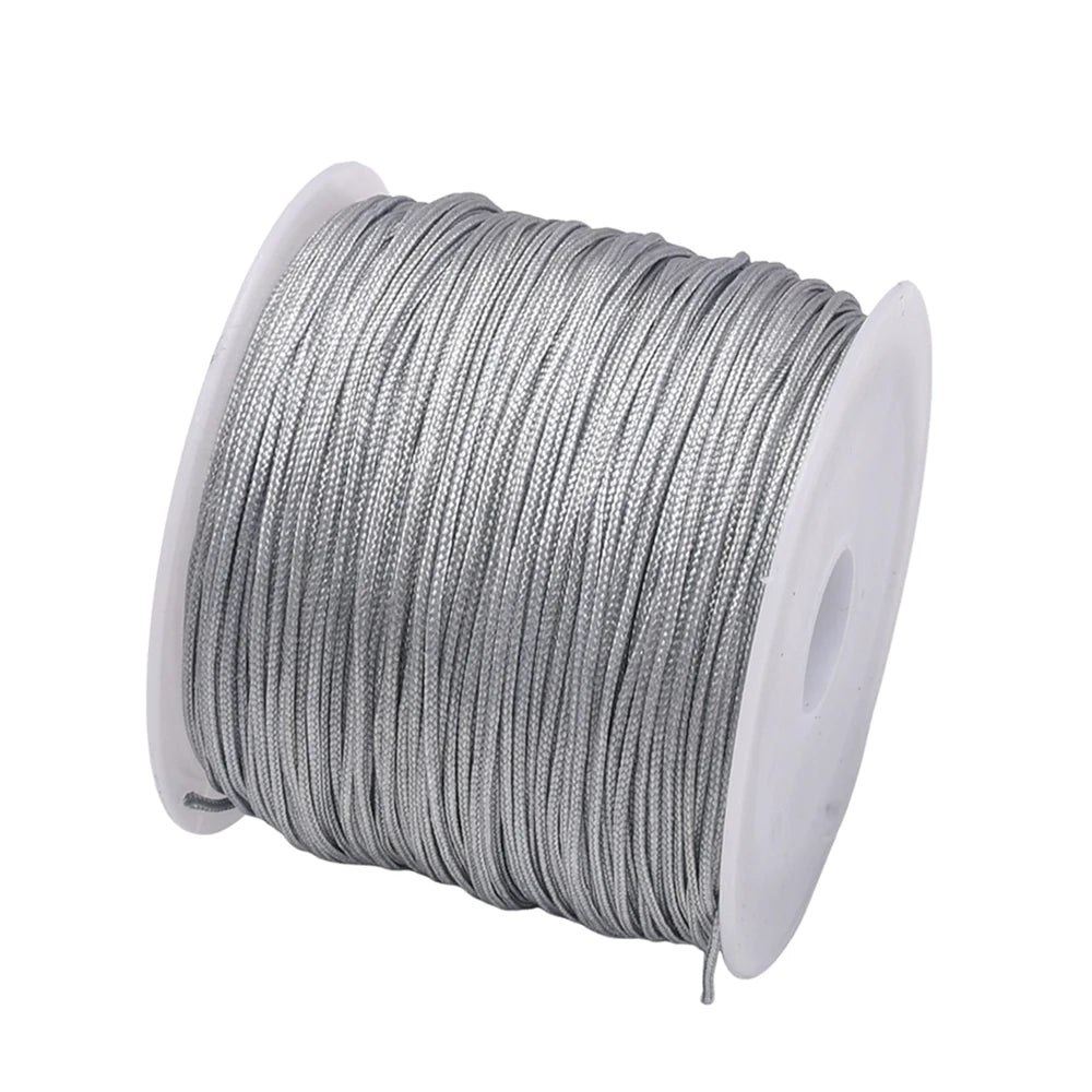 50Yds 0.8mm Crafts Nylon Cord For Jewelry Making Beading Braided Nylon Satin String for Bracelets Rattail Trim Chinese Knot