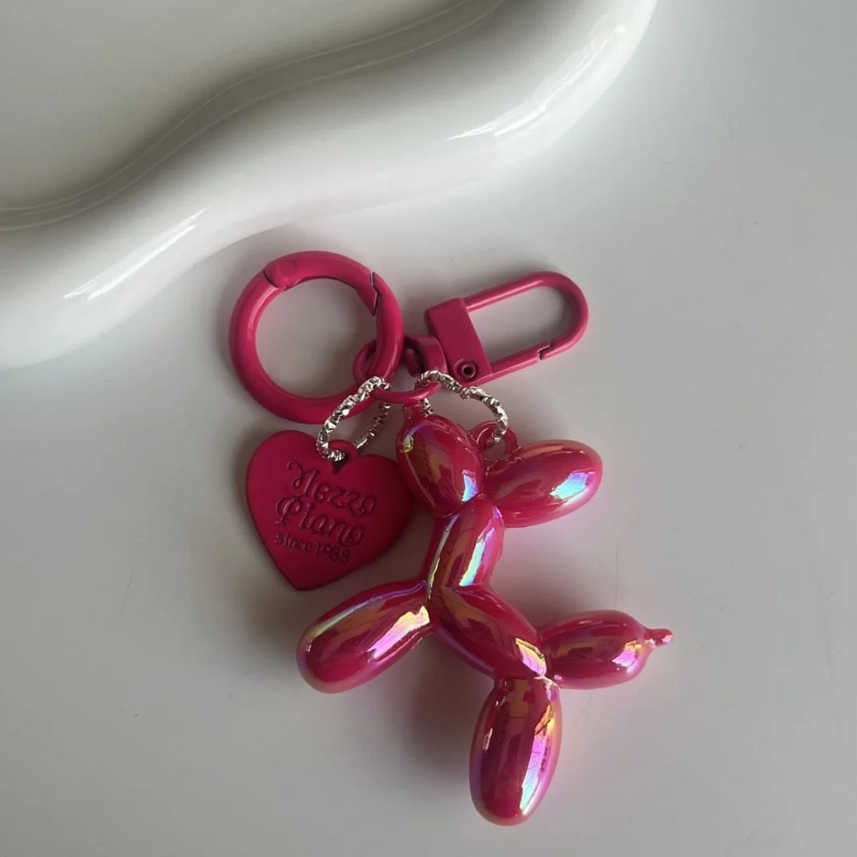Jelly Cute Jelly Balloon Dog Keychain Pendant Cartoon Dog Chain Keychain - Lovely Accessory Jewelry Gift for Unisex Keys