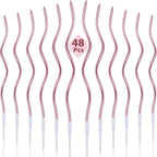 6/12/48pcs Birthday Candles Spiral Cake Candles  Long Thin Cake Candles For Wedding Party And Cake Decoration