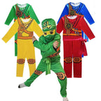 Kids Leg Ninja Cosplay Superhero Jumpsuit Kids Anime Ninja Costume Fancy Party Dress Carnival Halloween Costume with Toy Fork