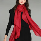 2025 Women's Pure Color Linen Scarf Long Bohemian Beach Wrap Shawl Summer Sunscreen Hijab Stole Versatile Fashion Accessory