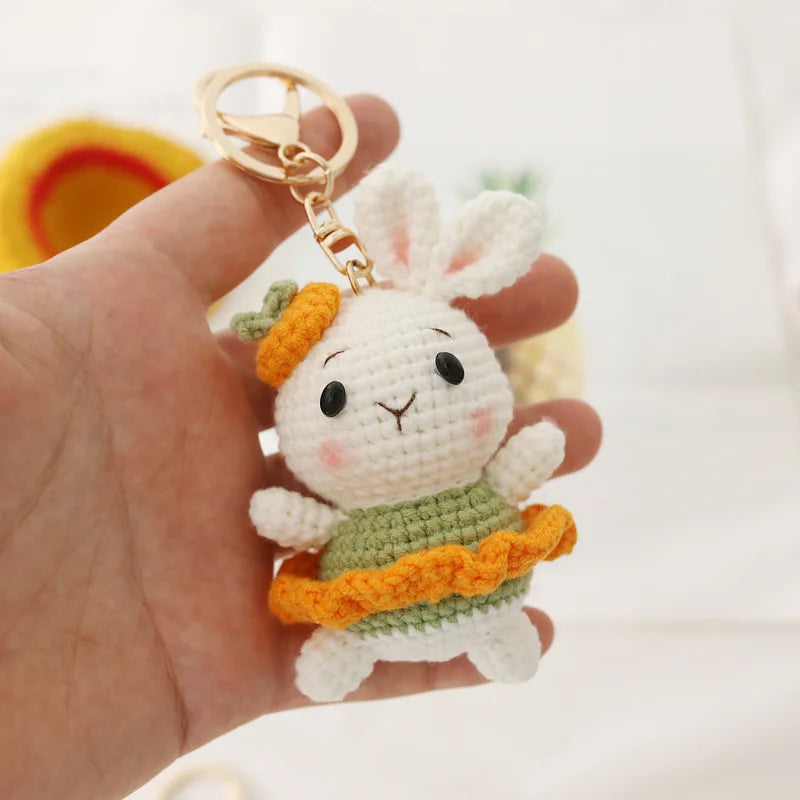 Cute Puppy Crochet Keychain Handmade Dog Bag Charm