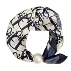 1/2PCS Elegant Pearl Tail Magnetic Clasp Scarf Summer New Versatile Breathable Fashion Artistic Accessory Neck Wrap Scarves