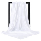 Luxury Brand Silk Scarf Women Satin Solid color Hijab Scarves Muslim Pareo Bandana Female Shawl Wrap Headband Foulard 90*90cm