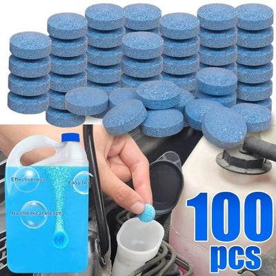 ‌All-Season Windshield Washer Effervescent Tablet (Solid Concentrate) Shellac-Free Formula