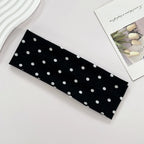 1pc Polka Dot Yoga Elastic Headband – Fashionable Dot-pattern Makeup Headband, Sports & Fitness Sweat-absorbent Hairband